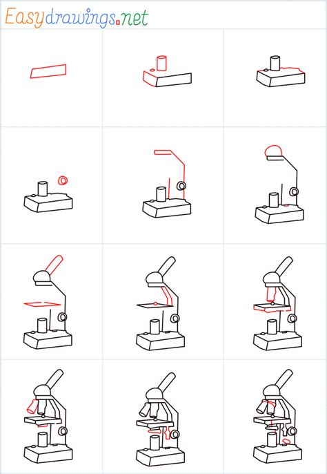 How To Draw A Microscope Step by Step .
